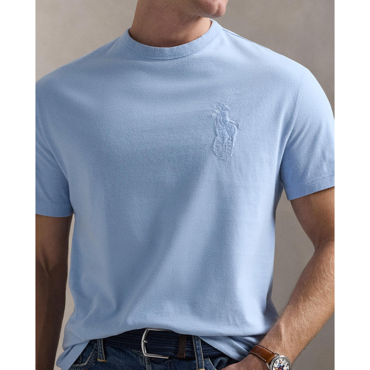 Polo Ralph Lauren - Classic Fit Big Pony Jersey T-Shirt - Chambray Blue