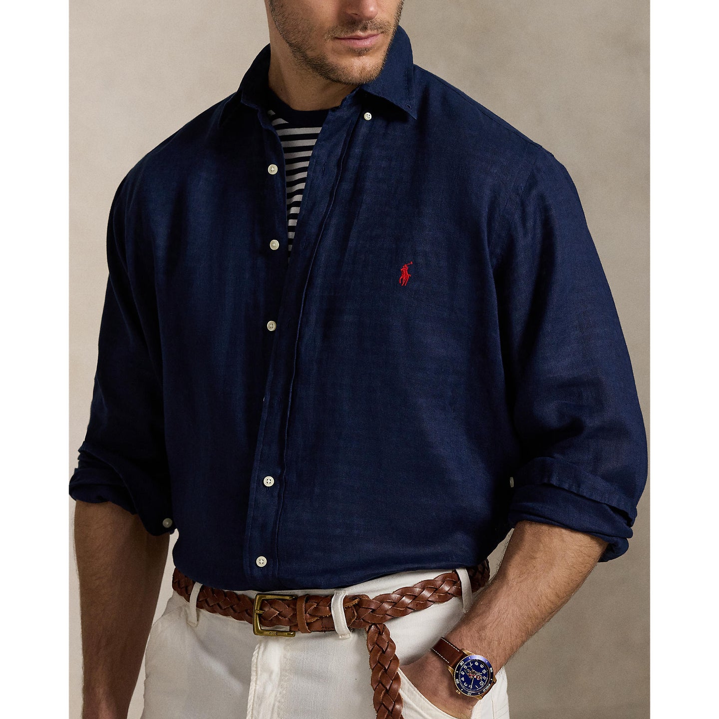 Polo Ralph Lauren - Linen Shirt - Big & Tall Sizes - Navy