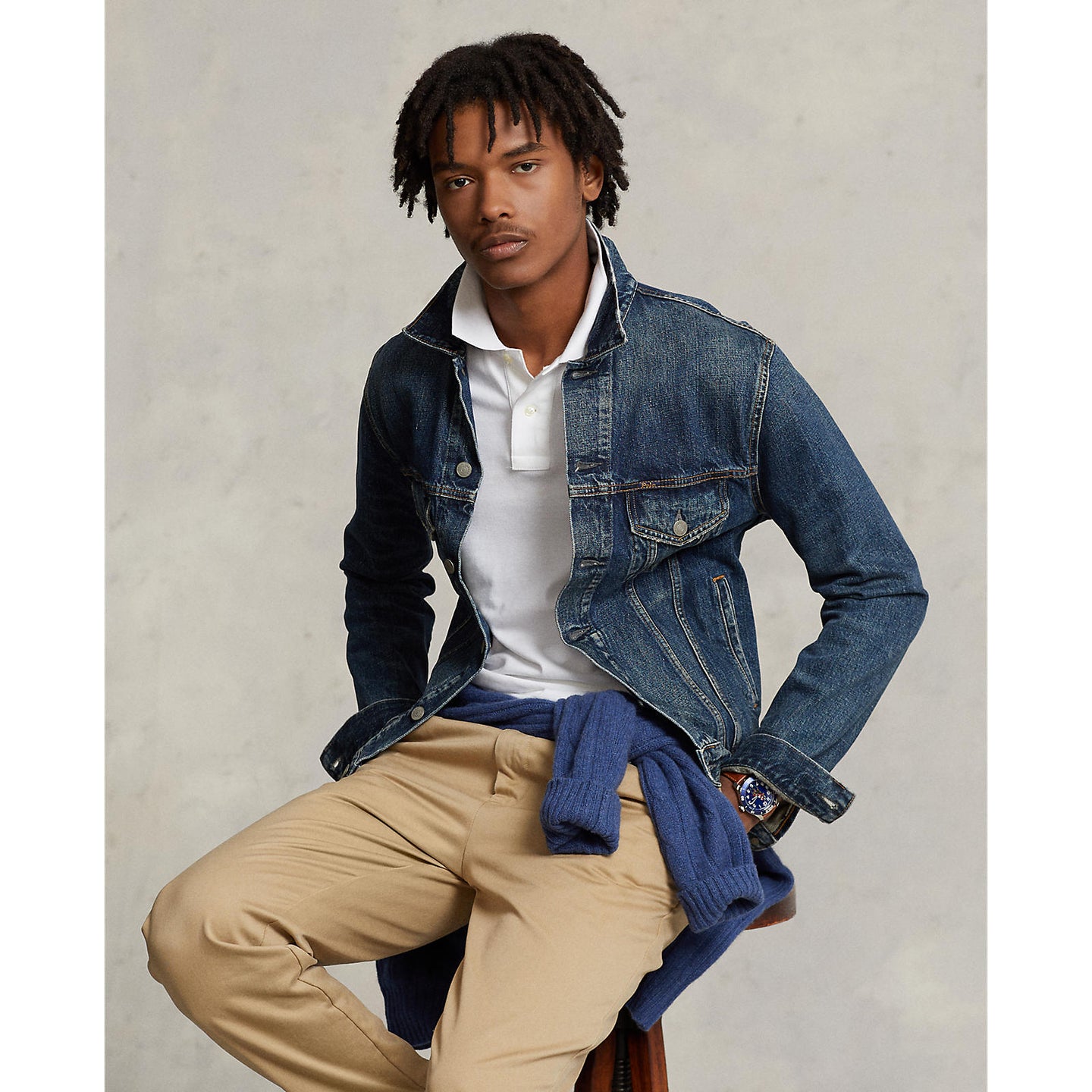 Polo Ralph Lauren Custom Slim Fit Mesh Polo - White with Navy Pony