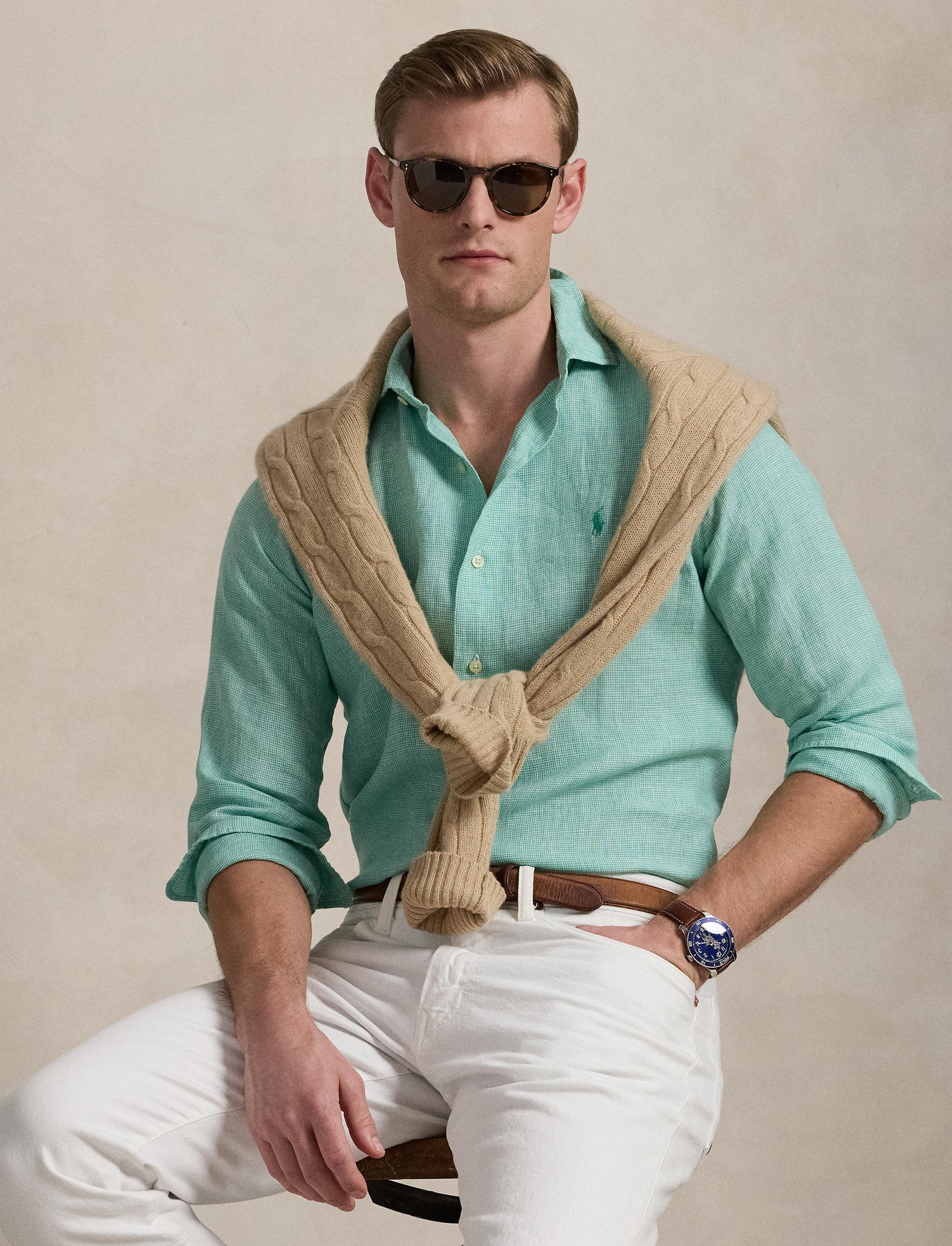 Polo Ralph Lauren - Linen Shirt - Check - Key West White