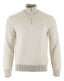 GANT - Plated Two Tone Cotton Half Zip Jumper - Cream