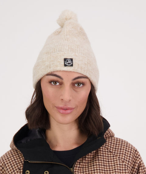 Swanndri - Hutton Turn Up Bpbble Beanie - Sandshell