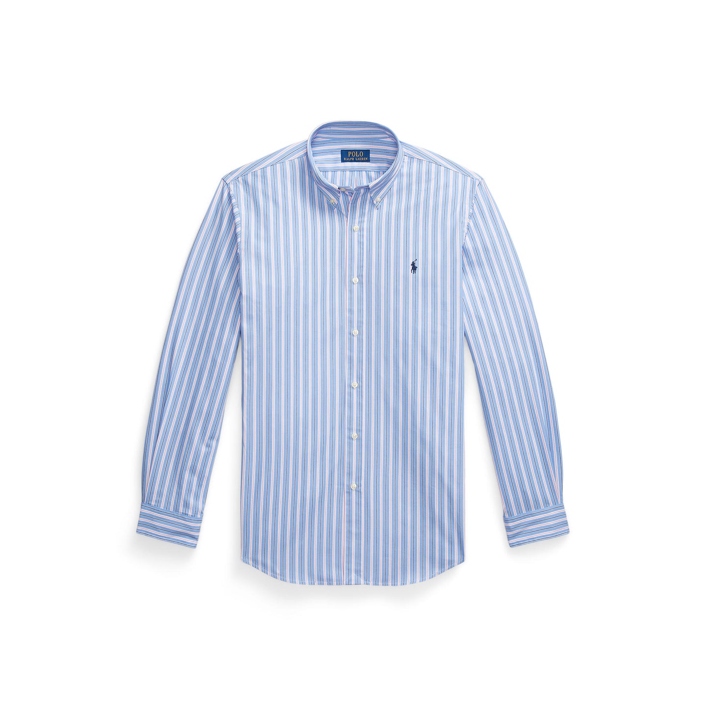 Polo Ralph Lauren - Stretch Poplin Business Shirt - Stripe - Blue, Pink Multi