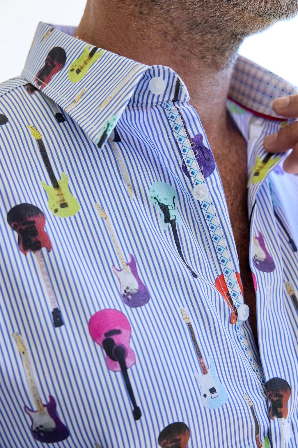 English Laundry - Sunderland Cotton Guitar Shirt - Blue
