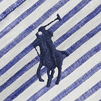 Polo Ralph Lauren - Wide Cropped Linen Shirt - Stripe - White & Blue