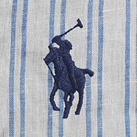 Polo Ralph Lauren - Classic Fit Linen Shirt - Stripe - White & Pond Blue