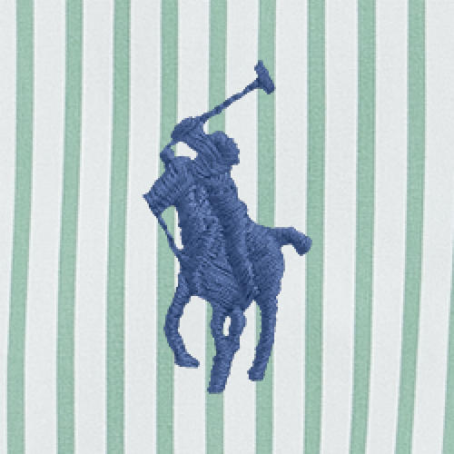 Polo Ralph Lauren - Poplin Shirt - Custom Fit - Stripe - Green/White