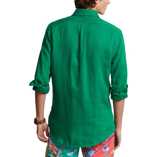 Polo-Ralph-Lauren-Custom-Fit-Linen-Shirt-Athletic-Green