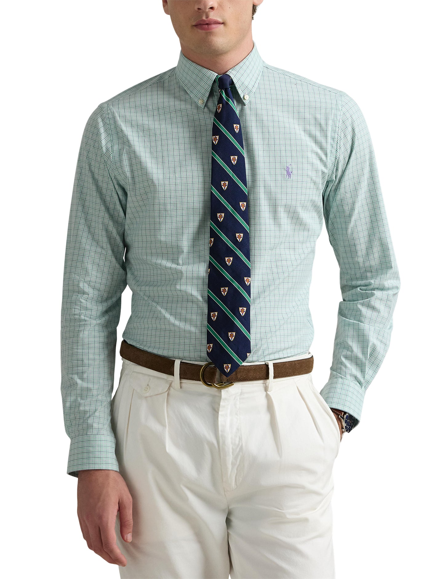 Polo Ralph Lauren - Poplin Stretch Shirt - Check - Celadon Purple