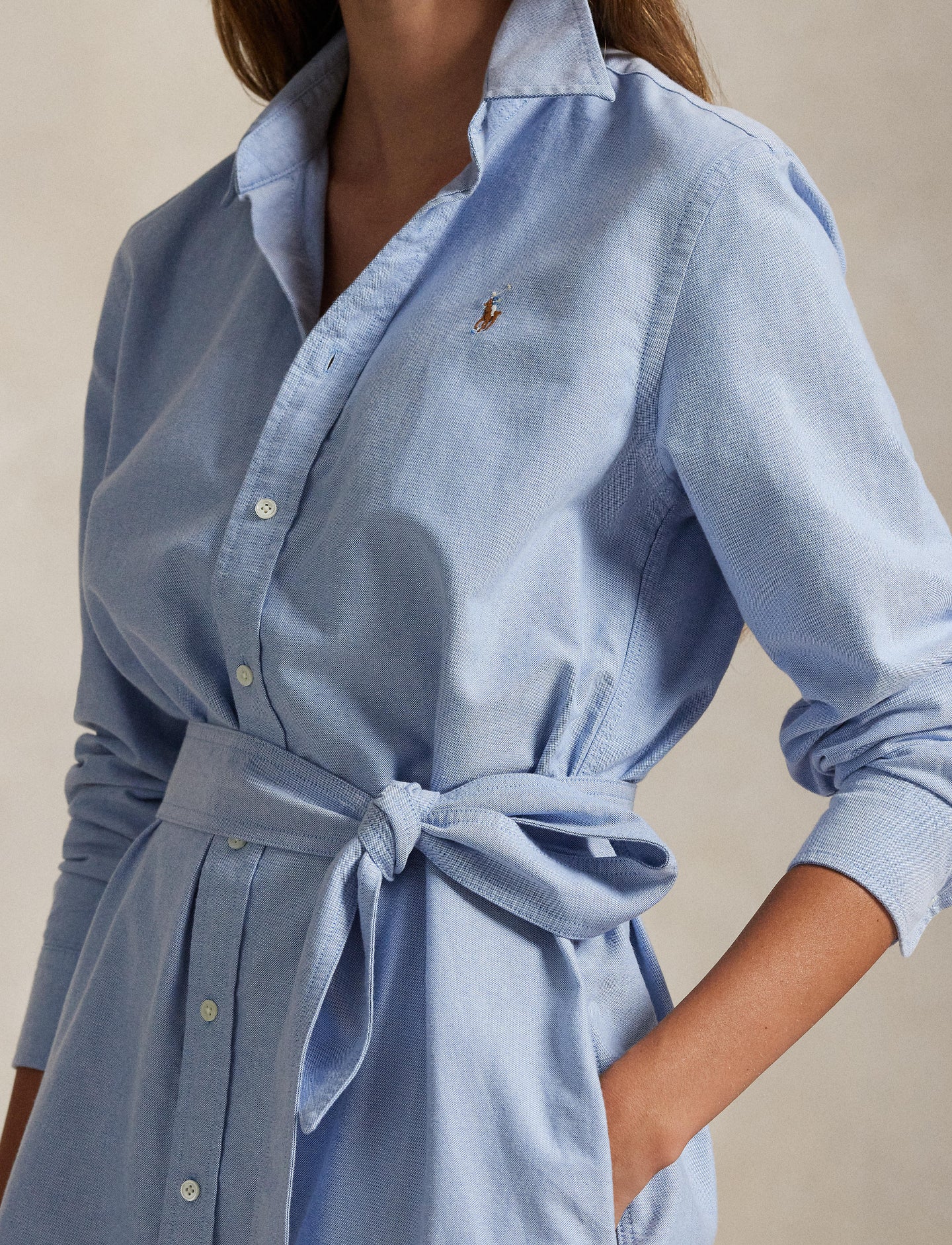 Polo Ralph Lauren - Belted Oxford Shirtdress - Blue