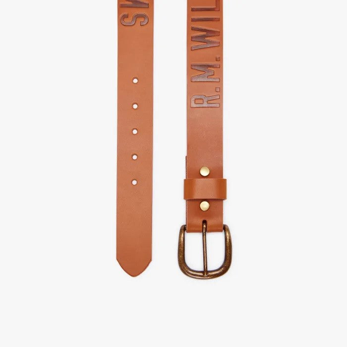 R.M.Williams - Stone Hut Belt - Antique Brass Hardware - Tan