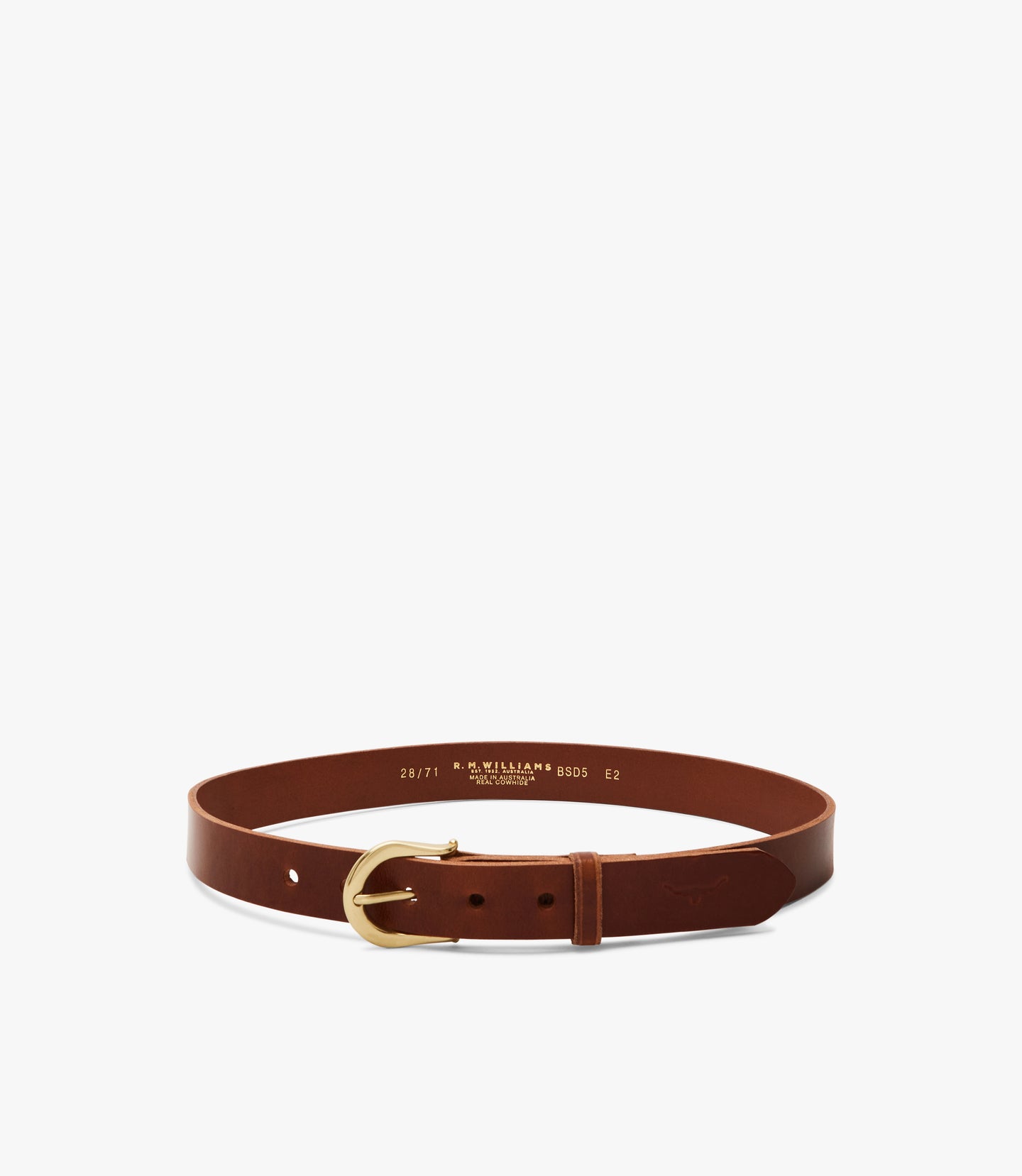 R.M.Williams - Highbury Belt - Antique Brass Hardware - Tan