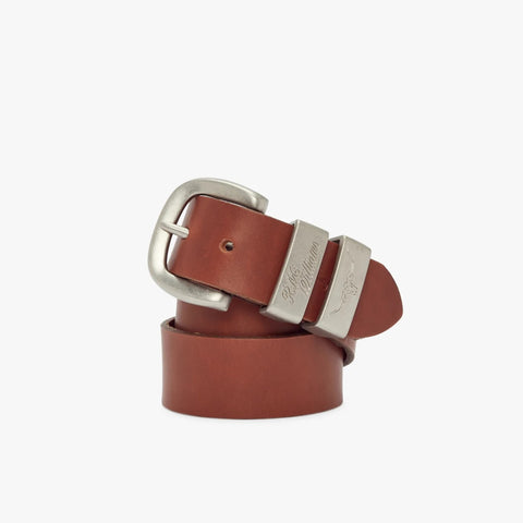 R.M.Williams - Drover Belt - Brushed Nickel Buckle - Dark Tan