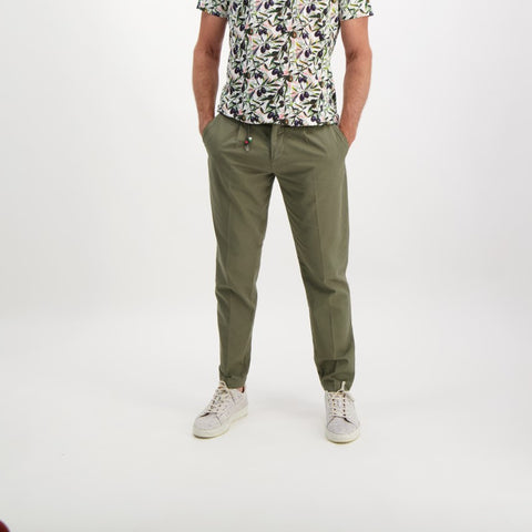 A Fish Named Fred - Chino Green Peached Twill
