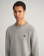 GANT - Light Texture Crew Neck Sweater - Grey Melange