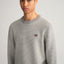 GANT - Light Texture Crew Neck Sweater - Grey Melange