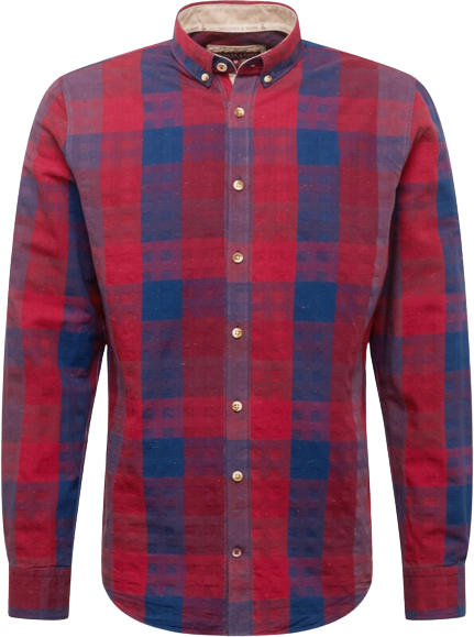 Colours & Sons - Cotton Check Shirt - Red-Blue