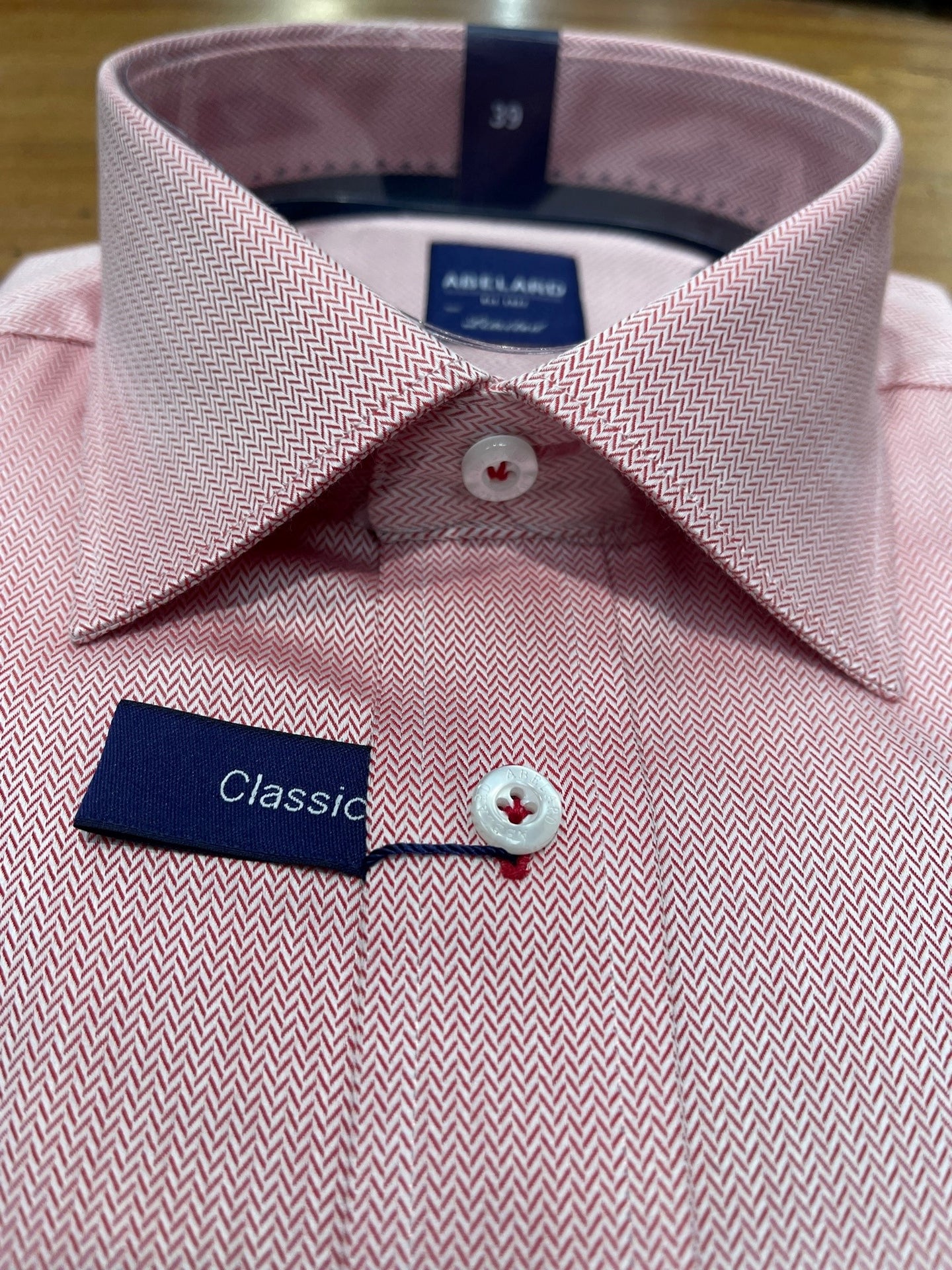 Abelard - Long Sleeve Business Shirt - Scarlett, Red & White