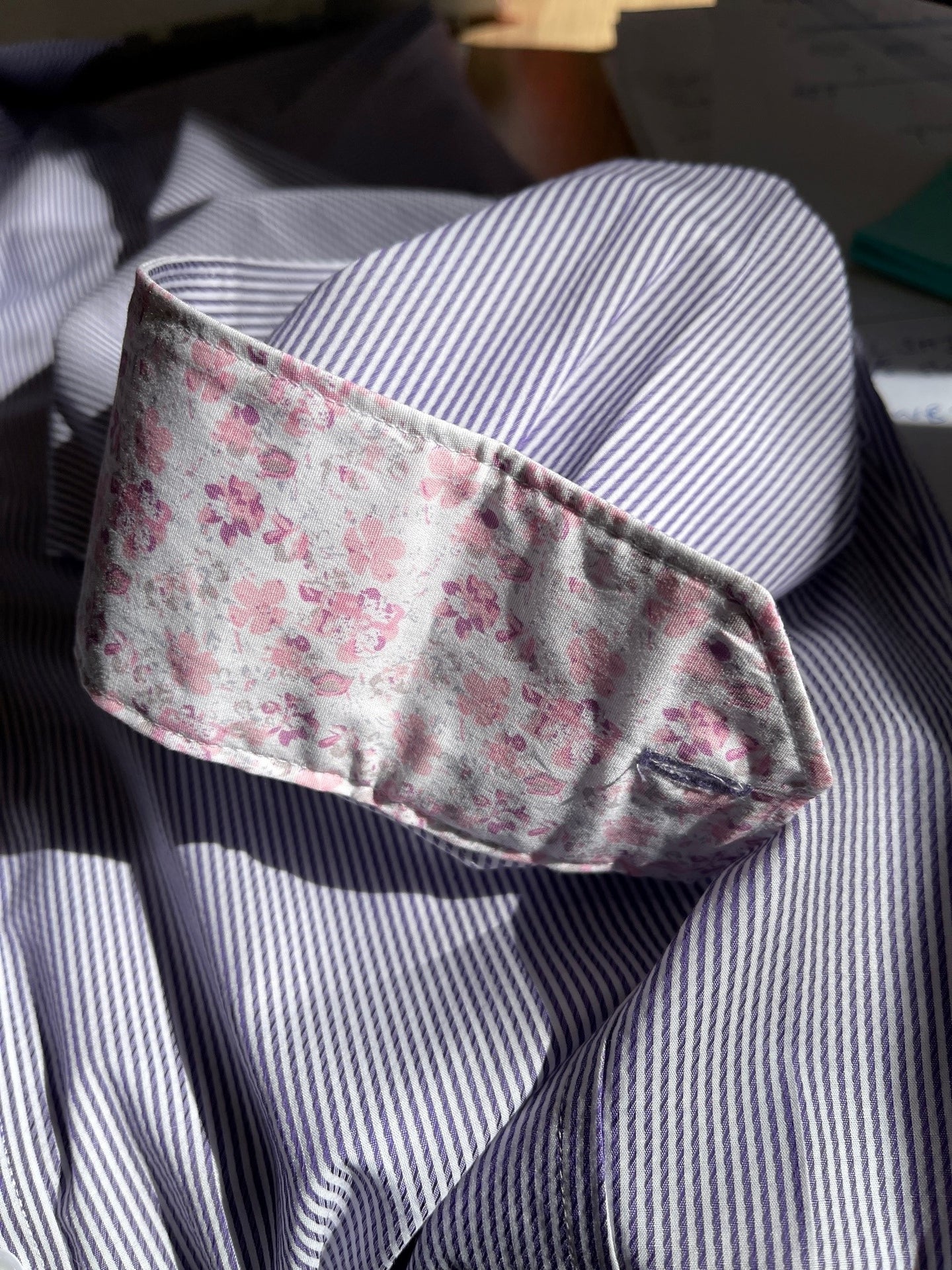 Geoffrey Beene - Long Sleeve Business Shirt - Stripe - Purple & White