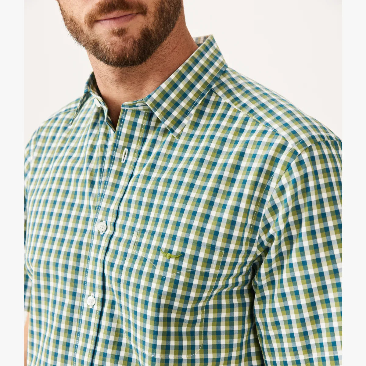RM Williams - Hervey Shirt - Check - Green & White