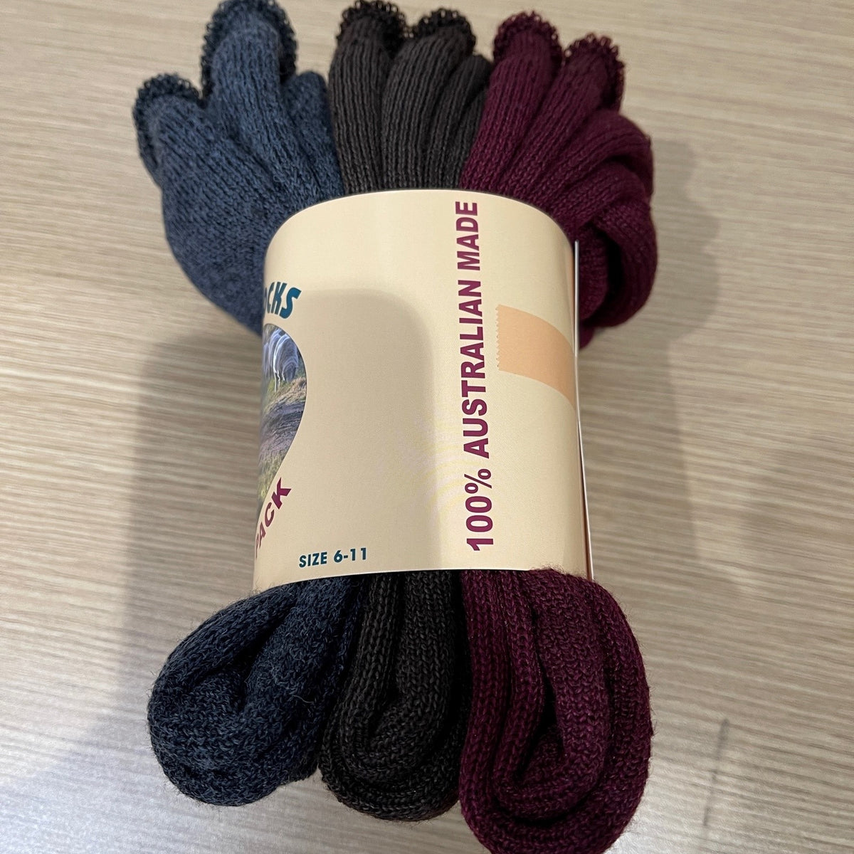Blowes Clothing - Wool Work Socks - 3 Pack - Assorted Colours - Size 6-11