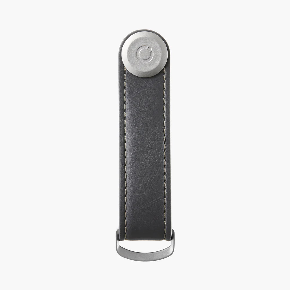 OrbitKey - Key Organiser - Leather - Charcoal with Grey Stitching