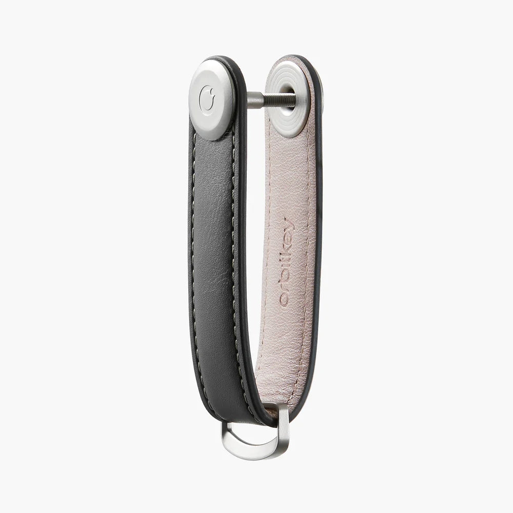 OrbitKey - Key Organiser - Leather - Charcoal with Grey Stitching