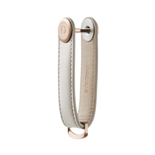 OrbitKey - Key Organiser - Leather - Stone with Grey Stitching