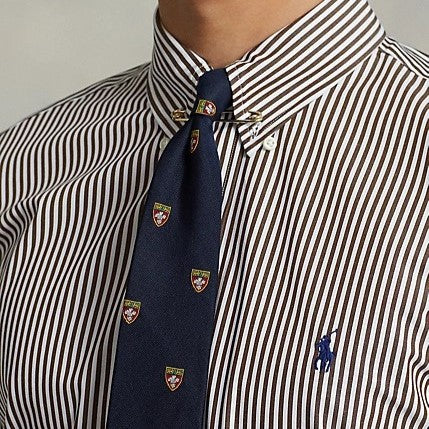Ralph Lauren - Custom Fit Poplin STretch shirt - striped - Brown & White