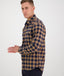 SwanndridOkato V2 Long Sleeve Work Shirt - Oxblood/Black Check | Gold/Navy Check