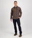 SwanndridOkato V2 Long Sleeve Work Shirt - Oxblood/Black Check | Gold/Navy Check