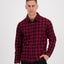 Swanndri Okato V2 Long Sleeve Work Shirt - Oxblood and Black Check