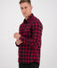 SwanndridOkato V2 Long Sleeve Work Shirt - Oxblood/Black Check | Gold/Navy Check