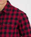 SwanndridOkato V2 Long Sleeve Work Shirt - Oxblood/Black Check | Gold/Navy Check