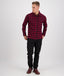 SwanndridOkato V2 Long Sleeve Work Shirt - Oxblood/Black Check | Gold/Navy Check