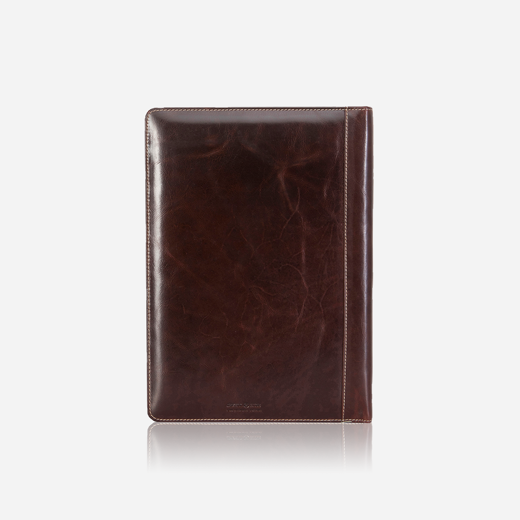 Jekyll and Hide - Zip Around A4 Tablet Folder - Tan | Coffee | Black in rich brown leather with a sleek design.