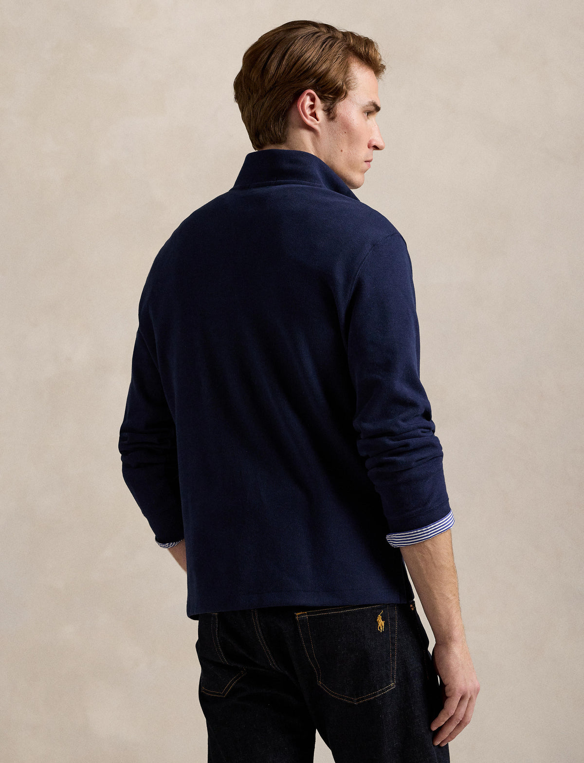 Polo Ralph Lauren - Premium Estate-Rib Knit Quarter Zip Jumper - Navy