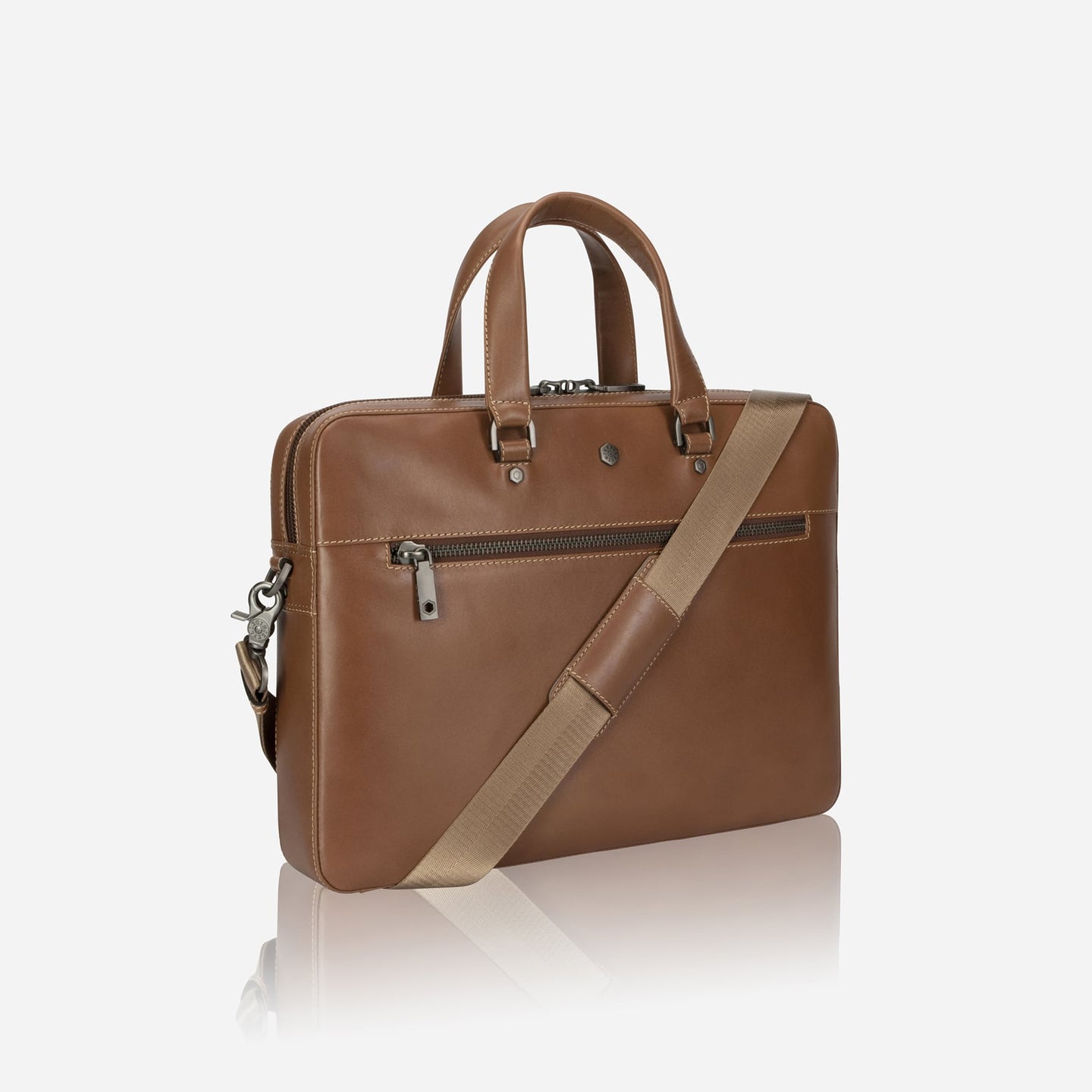 Jekyll and Hide - Slim Zip Top Briefcase - Mocha | Colt | Black