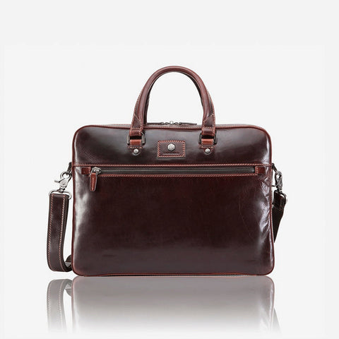 Jekyll and Hide - Slim Zip Top Briefcase - Mocha | Colt | Black