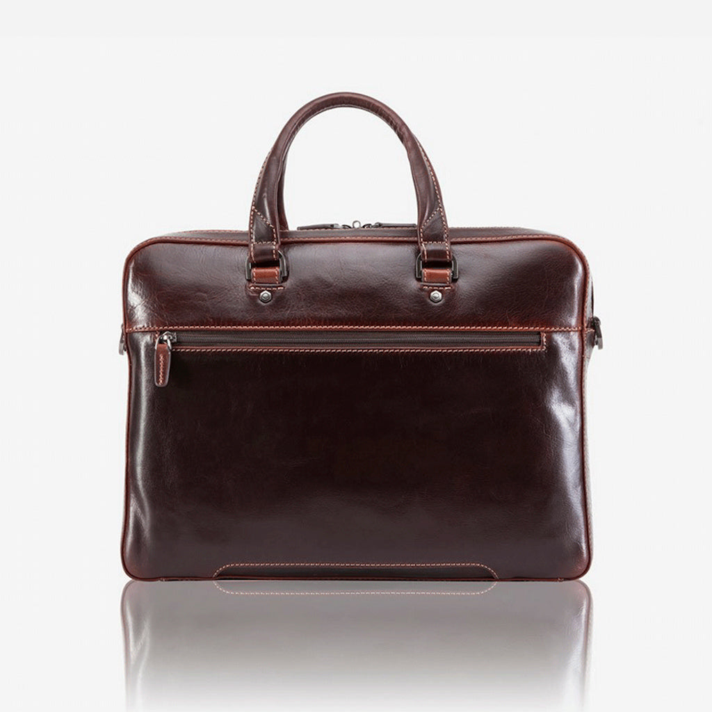 Jekyll and Hide - Slim Zip Top Briefcase - Mocha | Colt | Black