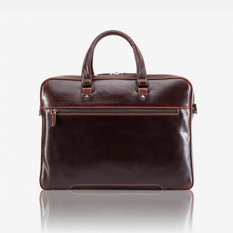 Jekyll and Hide - Slim Zip Top Briefcase - Mocha | Colt | Black
