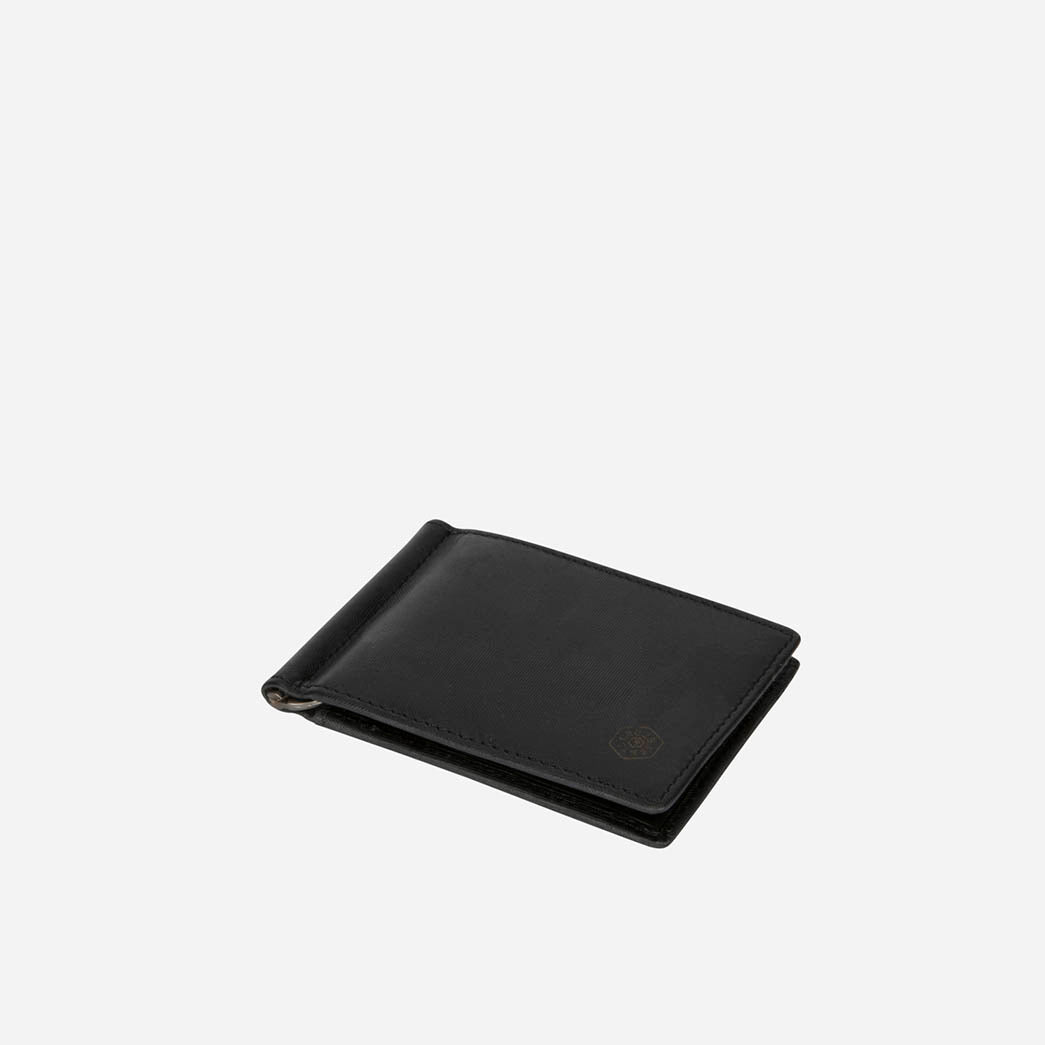 Jekyll and Hide - Leather Money Clip Wallet - Mocha | Black | Camo Black | Tan in sleek black leather design.