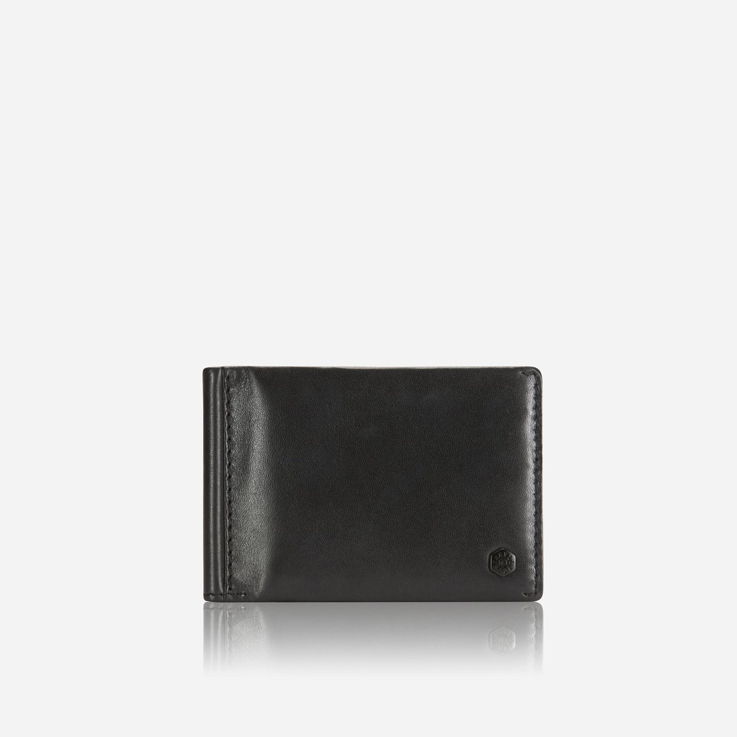 Jekyll and Hide - Leather Money Clip Wallet - Mocha | Black | Camo Black | Tan in sleek black leather finish.