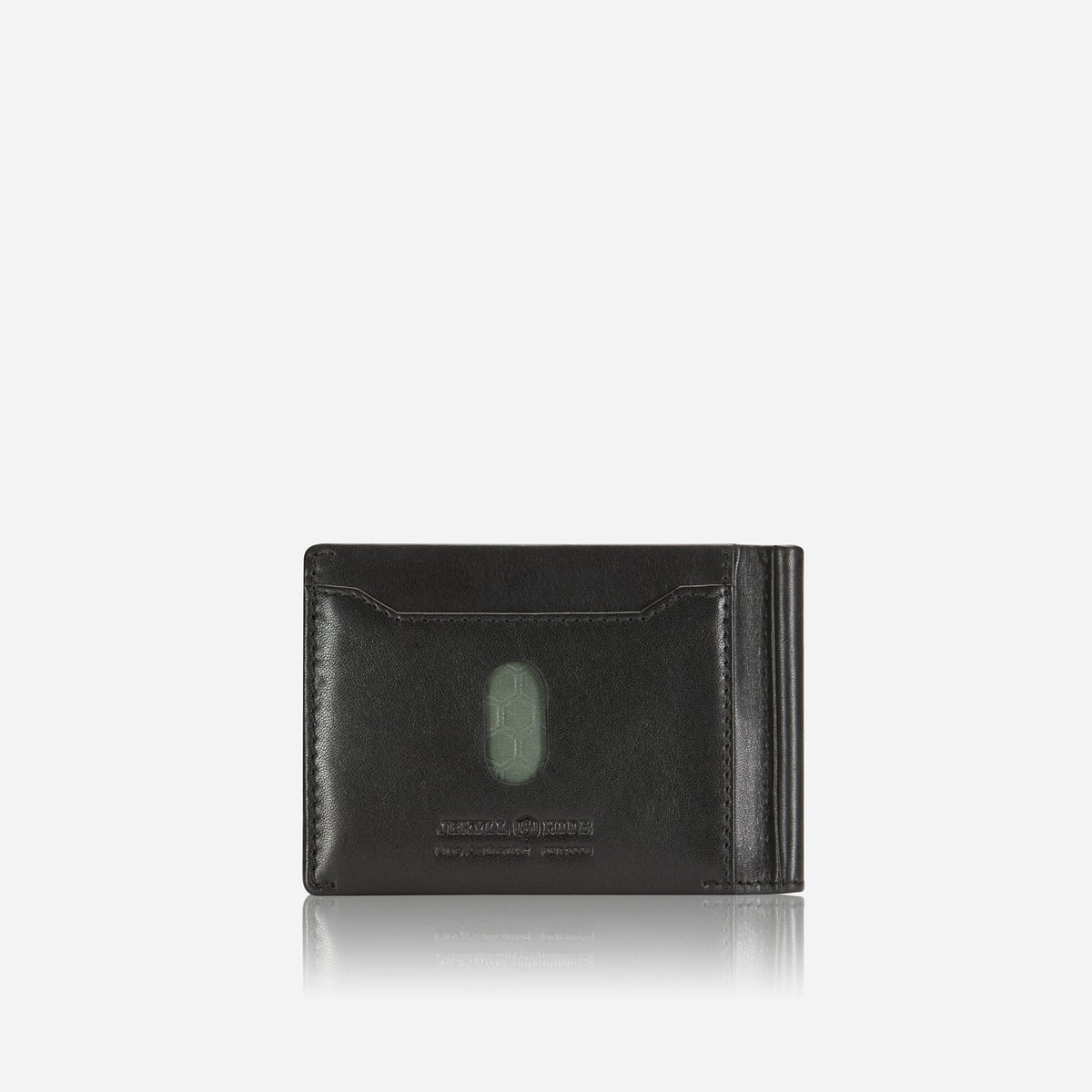 Jekyll and Hide - Leather Money Clip Wallet - Mocha | Black | Camo Black | Tan in sleek black leather design.