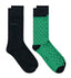 GANT - 2 Pack Dot & Solid Socks - Deep Green & Navy - Size 43-45