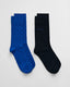GANT - 2 Pack Dot & Solid Sock - Lapis Blue and Navy - Size 43-45