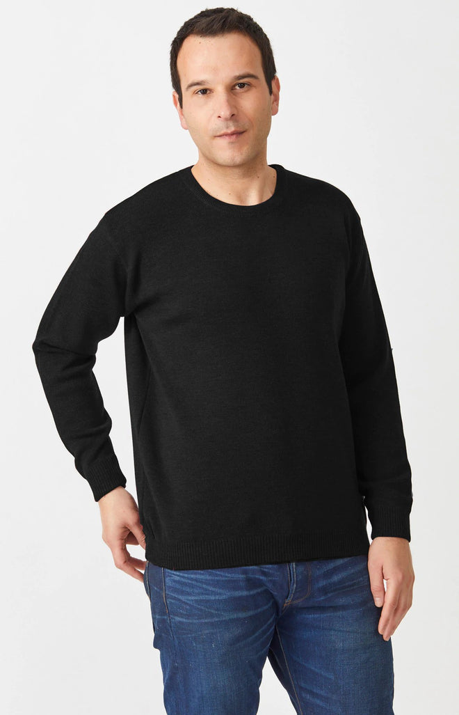 Aklanda - Merino Crew Neck Jumper - black
