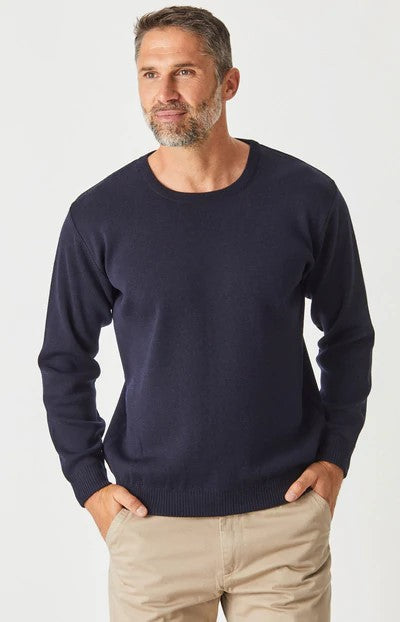 Aklanda - Merino Crew Neck Jumper - Navy