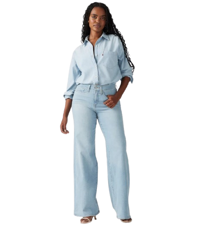 Levi - Ladies 318 Shaping Jean - Wide Leg - A Tall Glass of Water Denim