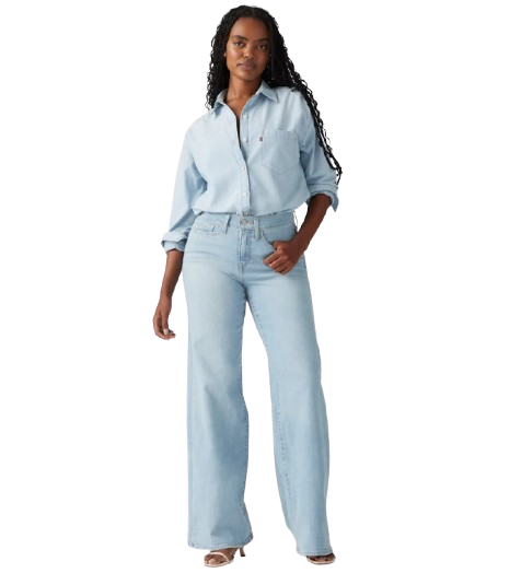 Levi - Ladies 318 Shaping Jean - Wide Leg - A Tall Glass of Water Denim